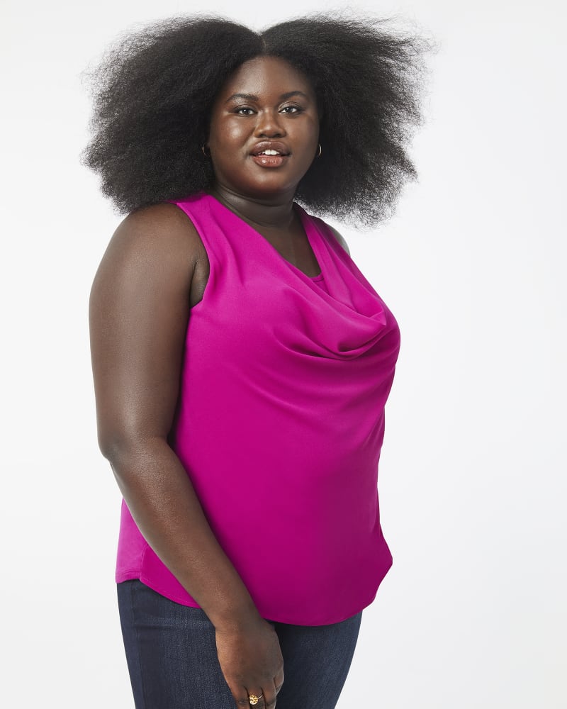 Front of plus size Hailey Cowl Neck Blouse by East Adeline | Dia&Co | dia_product_style_image_id:157156
